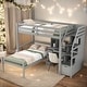 preview thumbnail 2 of 32, Twin Over Twin Loft Bed With A Stand-alone Bed,Desk,Shelves And Drawers