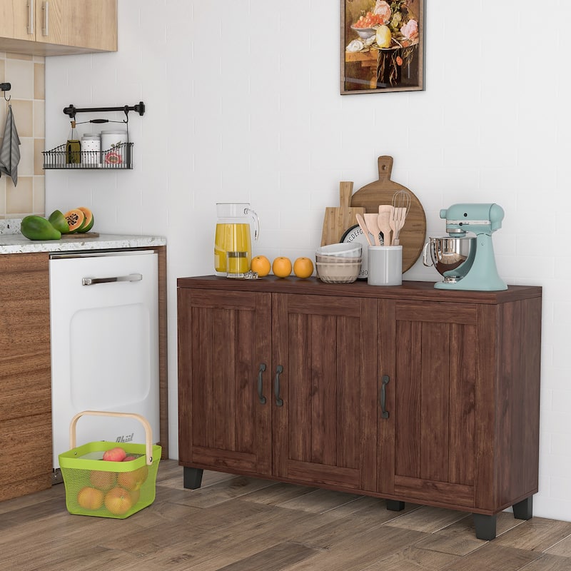 3-Door Buffet Sideboard Storage Credenza Cabinet Adjustable Shelf