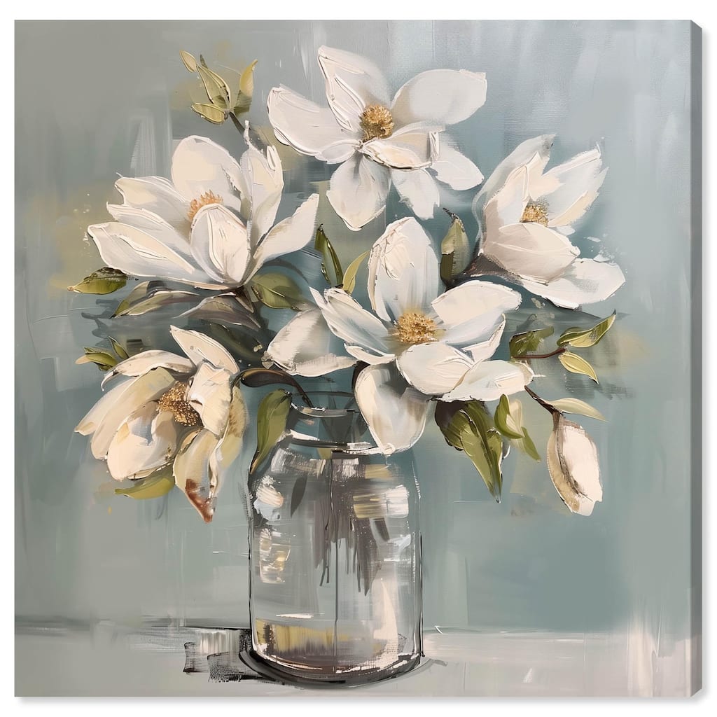 Prismatic Floral and Jar Canvas by Art Remedy, Gallery Wrapped