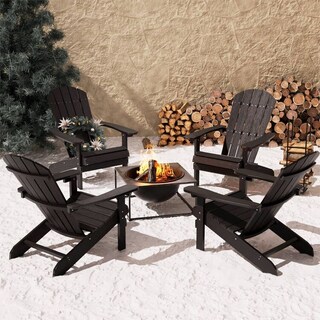 WINSOON All Weather HIPS Outdoor Plastic Adirondack Chairs Set of 4