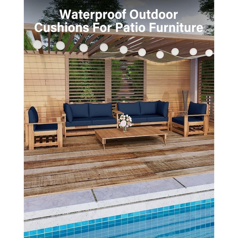 WINSOON 14 Piece Outdoor Furniture Replacement Cushions,Patio Seat Cushions