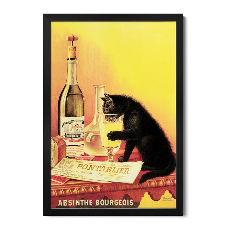 Absinthe Bourgeois Premium Framed Poster by Vintage Apple Collection - Black - 24x32x1
