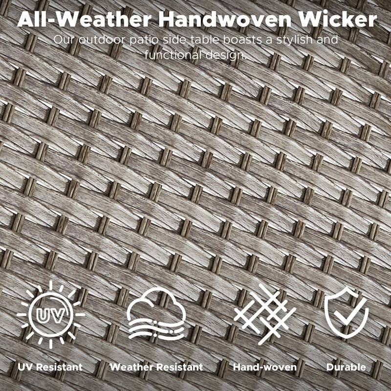 Outdoor Wicker Side Table Patio Side Tables for Outside