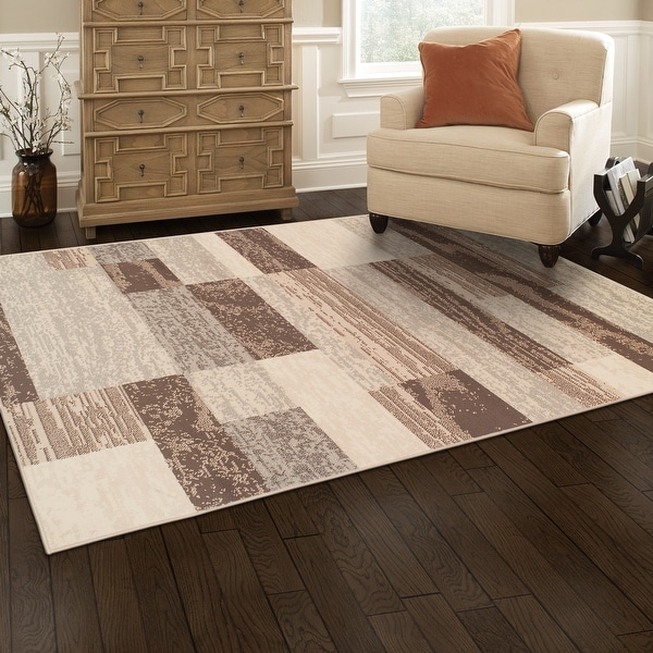 Miranda Haus Geometric Modern Patchwork Polypropylene Indoor Area Rug. Opens flyout.