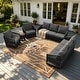 preview thumbnail 1 of 81, Rope Woven Patio Conversation Set with Swivel Chair & Settee Cushions