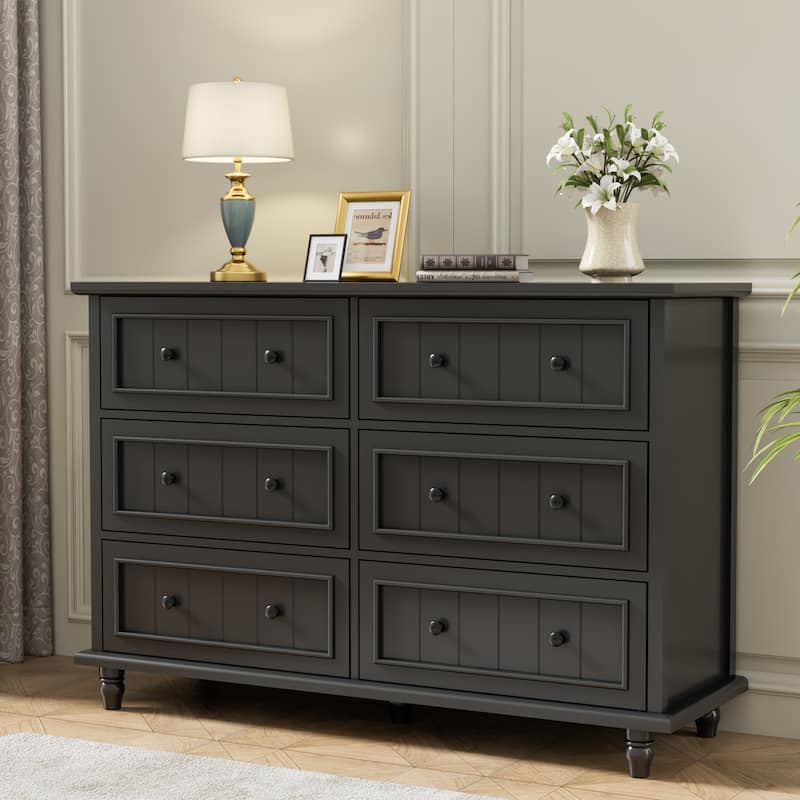 Vintage 6-Drawer Dresser Mid-Century Storage Chest