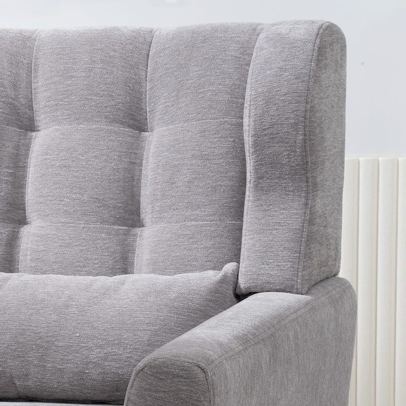 Chenille Fabric Accent Chair with Arm