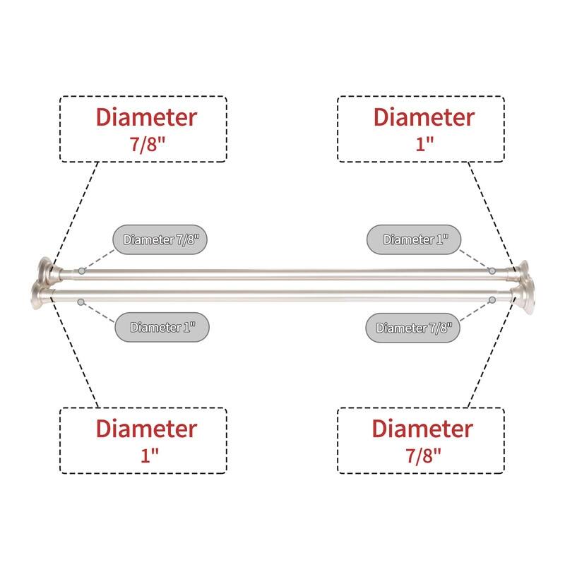 Utopia Alley 72-Inch Adjustable Rust-Proof Aluminum Double Shower Curtain Tension Rods, Includes Shower Liner and Shower Hooks
