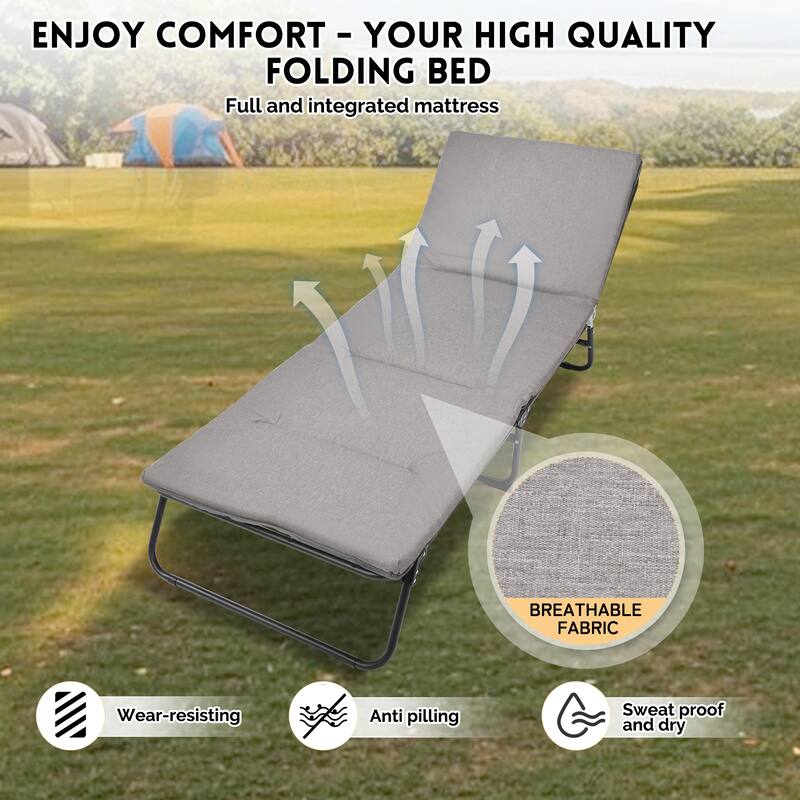 Folding 5-Angle Adjustable Camping Cot