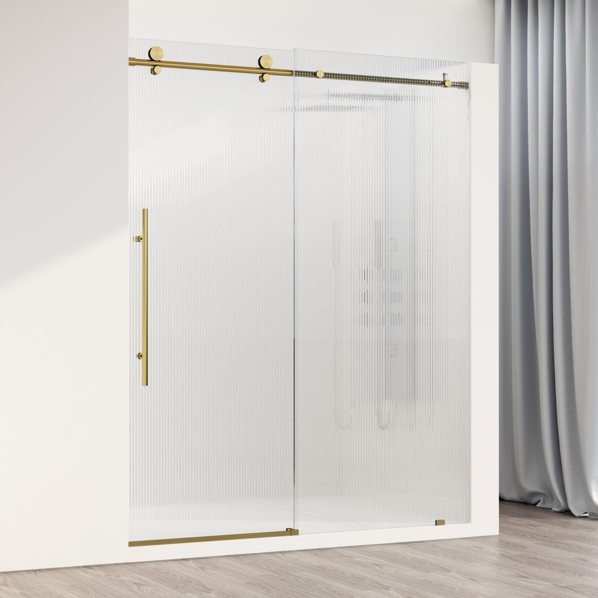 Vigo VG6021FL6076L Elan E-Class 76" High x 60" Wide Sliding Frameless