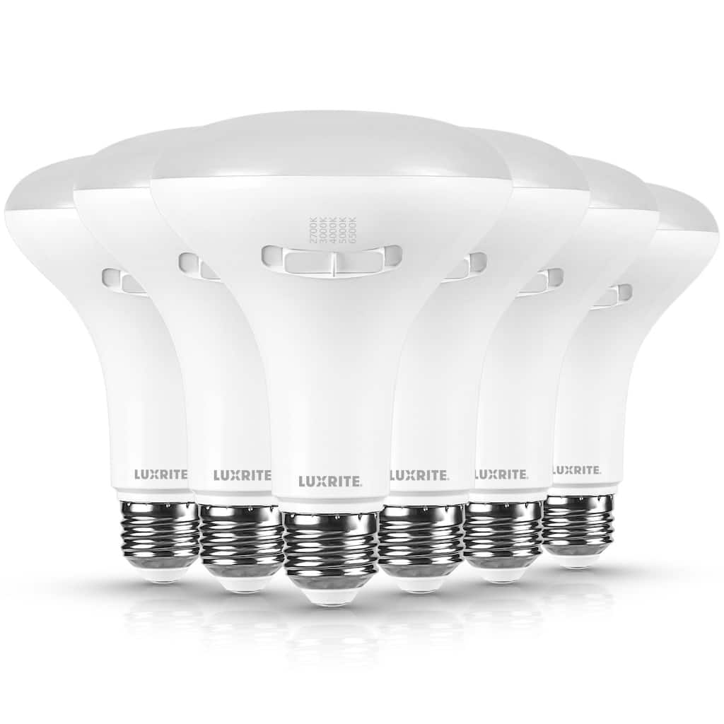 Luxrite BR30 LED Light Bulb 10W=85W 5CCT Dimmable 850LM LED Flood Light Bulb E26 Base 6 Pack