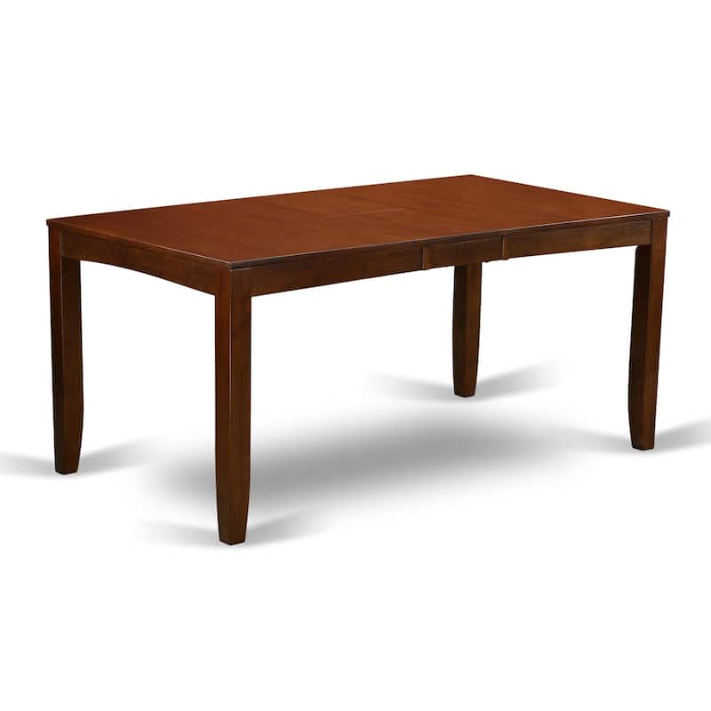 Rectangular Dining Table - 36x66 Inch Table with Leaf - Espresso Finish Kitchen Table - 66