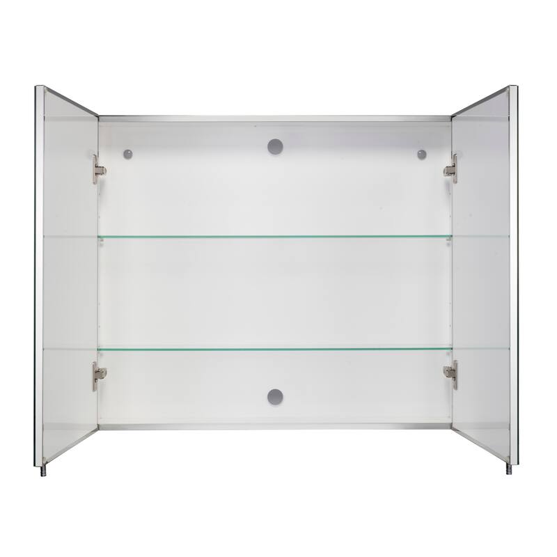 Croydex Finchley Double Door Bathroom Medicine Cabinet, Mirror Cabinet with Soft Close & Easy Install (31.5x26 in)