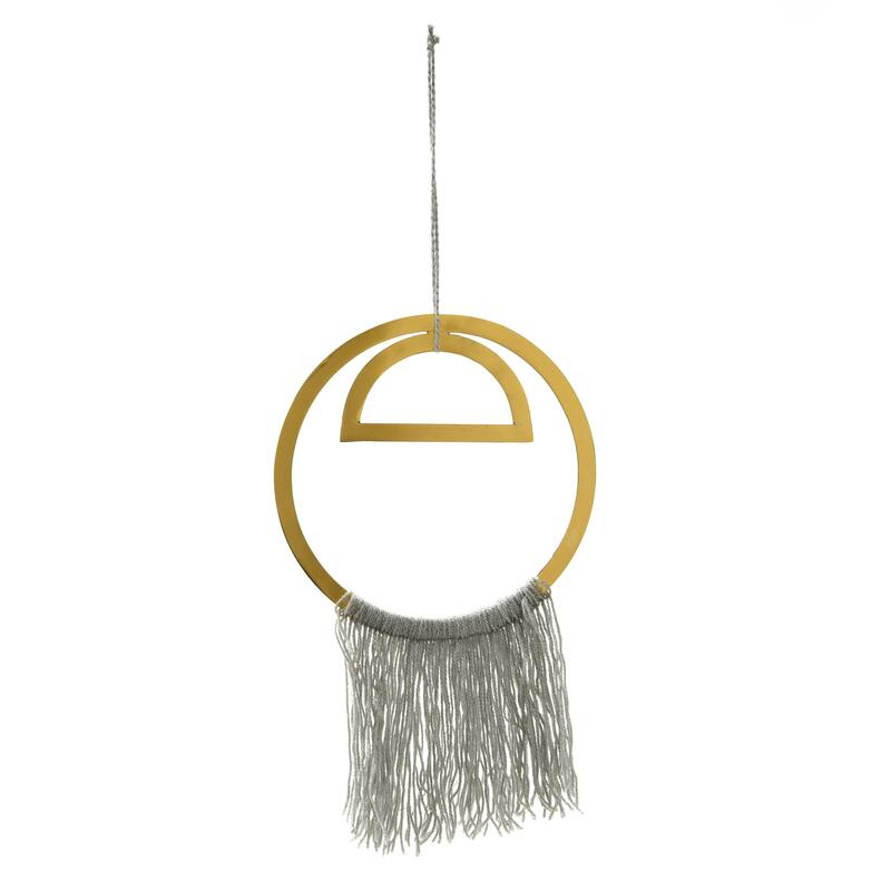 Round Metal Wall Hanging with Tassel