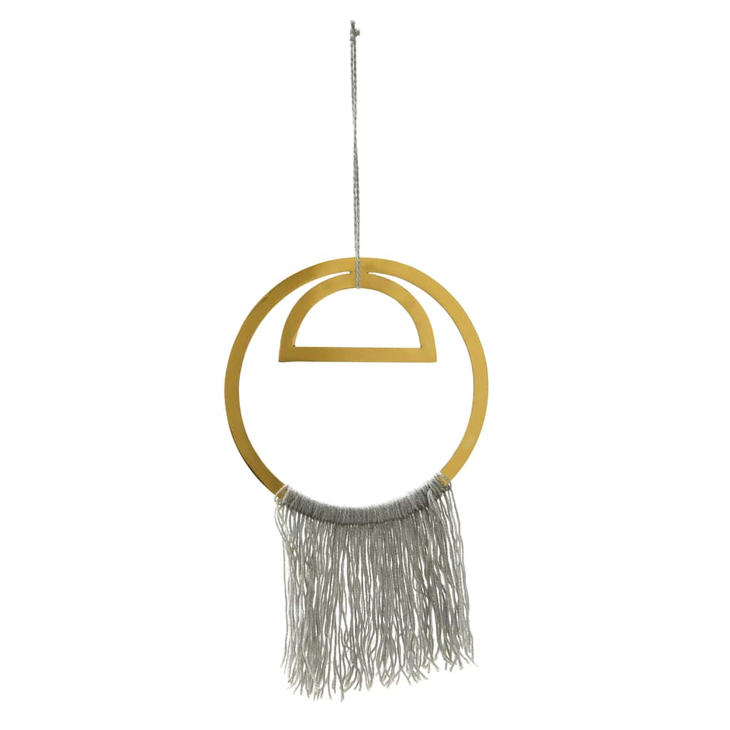 Round Metal Wall Hanging with Tassel