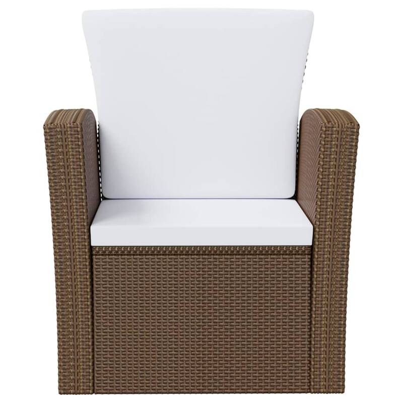 vidaXL Patio Lounge Set Sectional Sofa Set 4 Piece with Cushions Poly Rattan