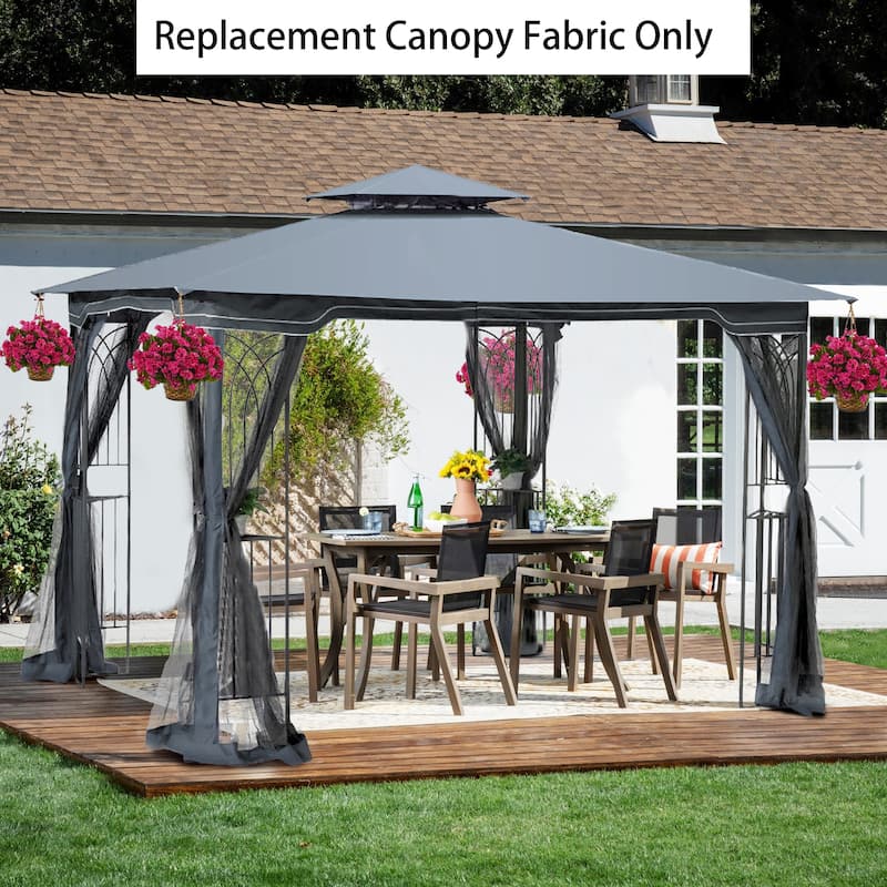 10X10 Double Roof Gazebo Fabric Replacement Canopy
