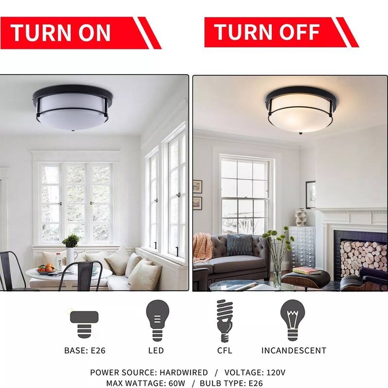 Flush Mount Pendant Chandelier LED Ceiling Lighting Fixture - 11" x 6"
