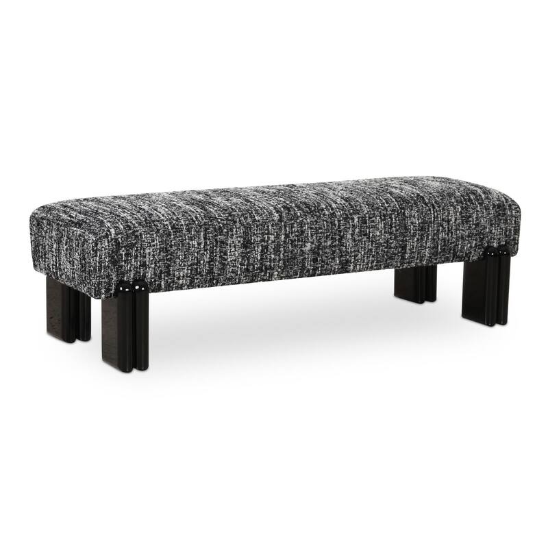 NADAAL STUDIOS Jessamine, Bench With Textured Boucle Upholstery - 55.9"W x20.5"D x16.5"H
