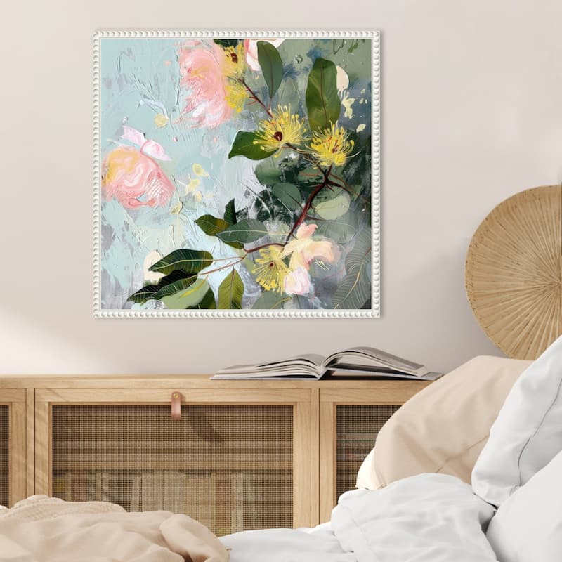 Vibrant Aussies 7 by Elan Studios Framed Canvas Wall Art Print - Sylvie Beaded White