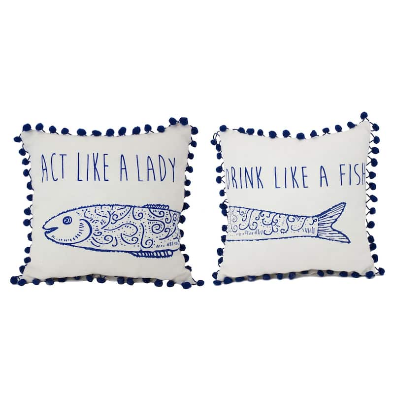 10" x 10" Act Like a Lady Small/Petite Accent Pillow Set of 2
