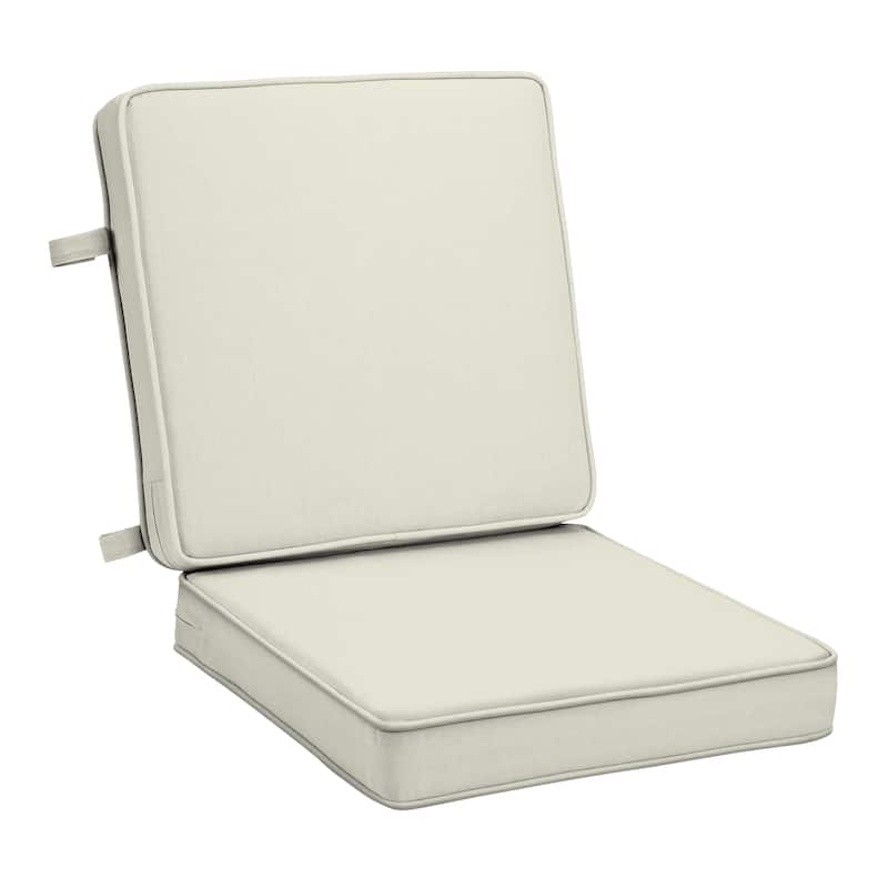 ARDEN Foam Outdoor Double Welted Dining Chair Cushion, 20 x 20 - Cream Woven Solid
