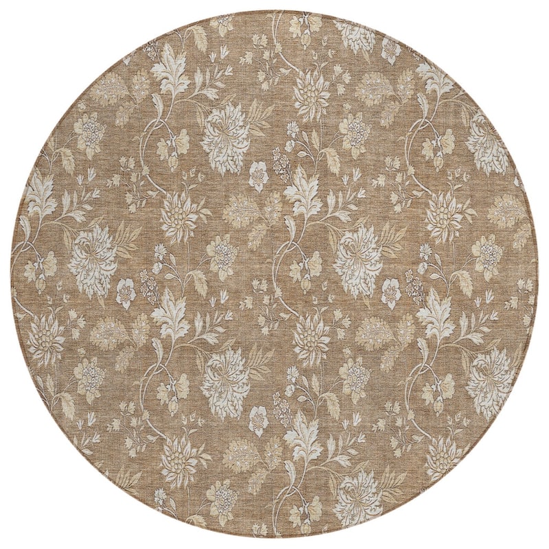 HomeRoots Floral Transitional Rectangle Outdoor Rug