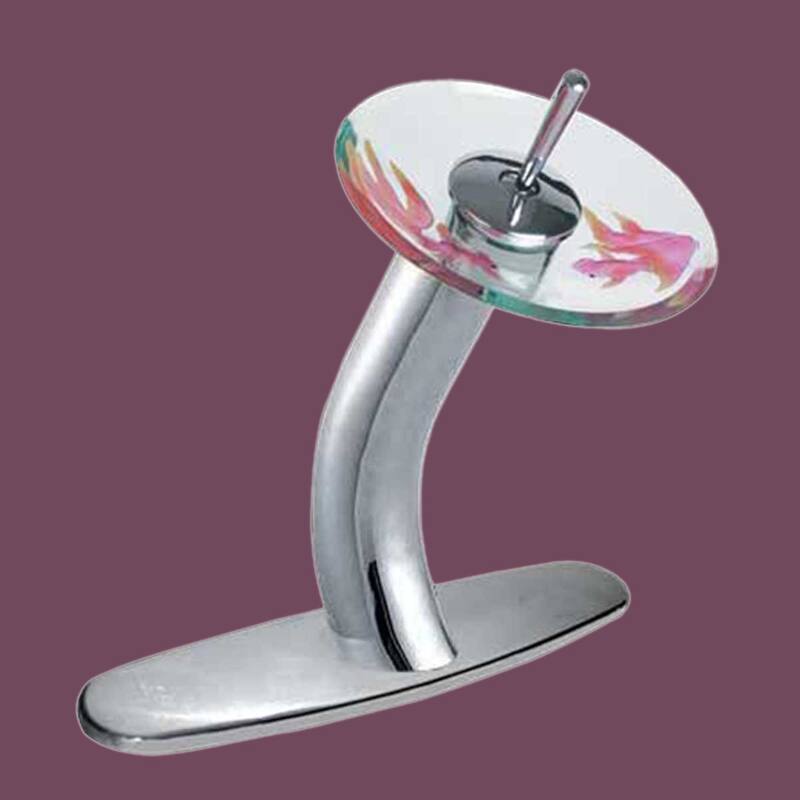 Cast Brass Chrome Waterfall Faucet Glass 12 Koi Fish Renovators Supply