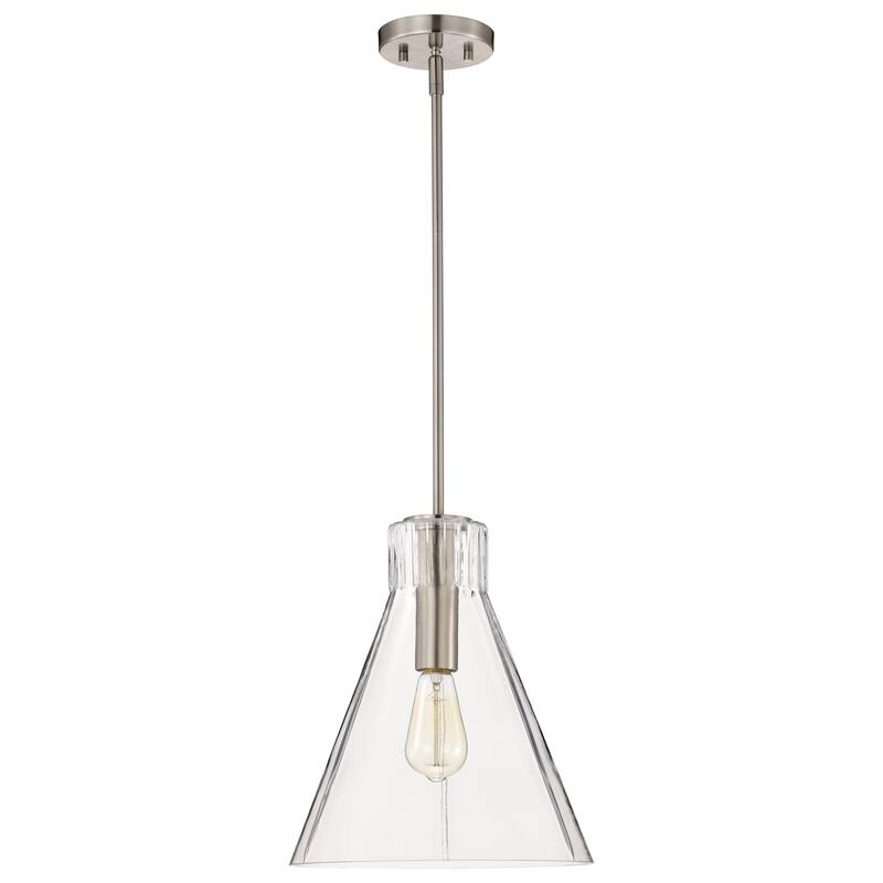 Gianna 1 Light Medium Pendant Brushed Nickel Finish Clear Glass - Brushed Nickel