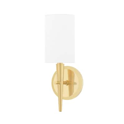Kirkwood 1-Light Wall Sconce with White Shade