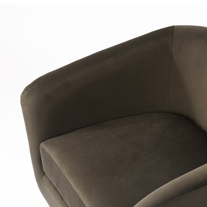360-Degree Swivel Round Barrel Velvet Armchair Accent Chairs
