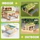 preview thumbnail 10 of 8, Gymax 3-in-1 Kids Picnic Table Outdoor Wooden Water Sand Table w/ Play - See Details
