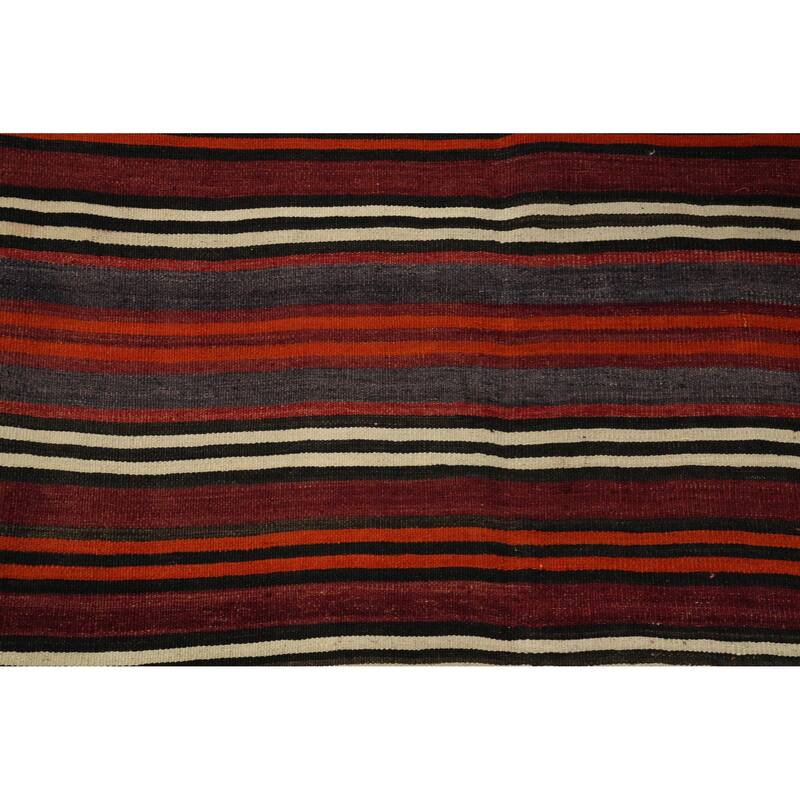 Hand Woven Oriental 100% Wool Carpet Southwestern Geometric Oranges & Rust Kilim Area Rug - 10' 8'' X 4' 11''