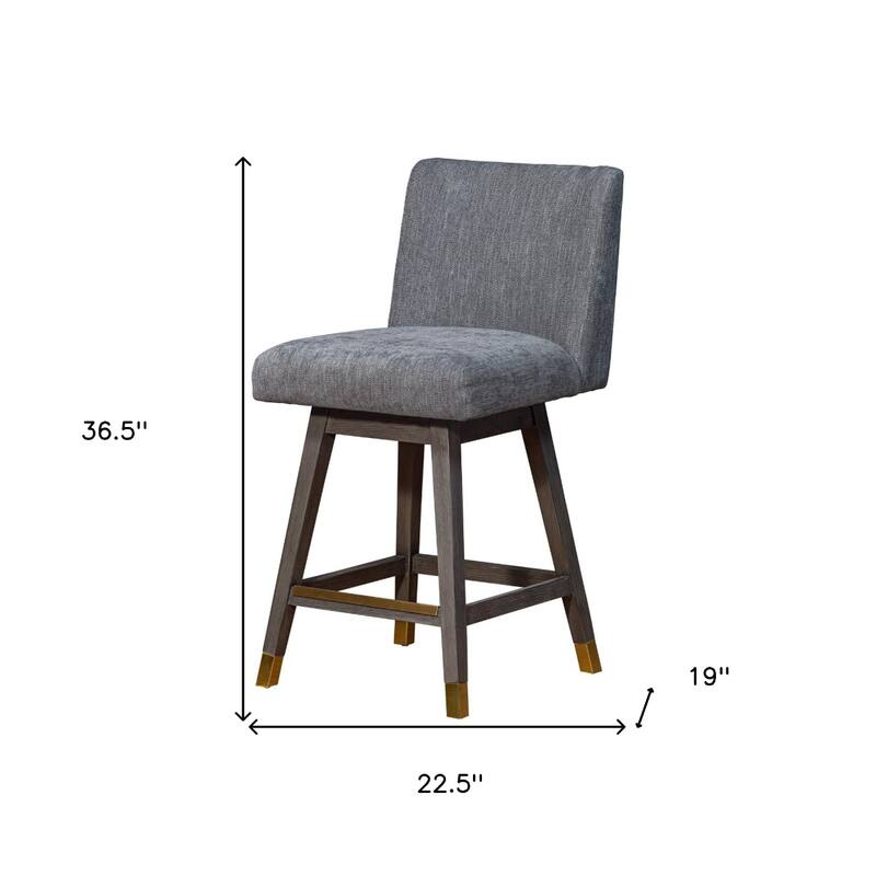 Full Back Swivel Counter Height Bar Stool with Armrest and Foam Cushion Seat Wood Frame for Kitchen