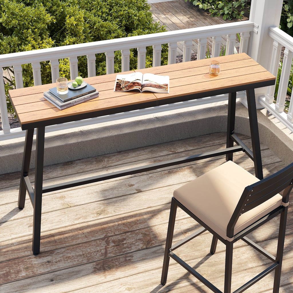 Outdoor Patio Bar Table Rectangle Pub Table Dining Table