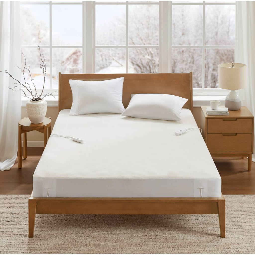 1-Piece Cal King Heated Mattress Pad,White