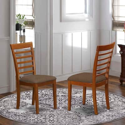 Saddle Brown Dining Chairs with Solid Wood Frame - Comfortable Classic Design, Set of 2 - 17