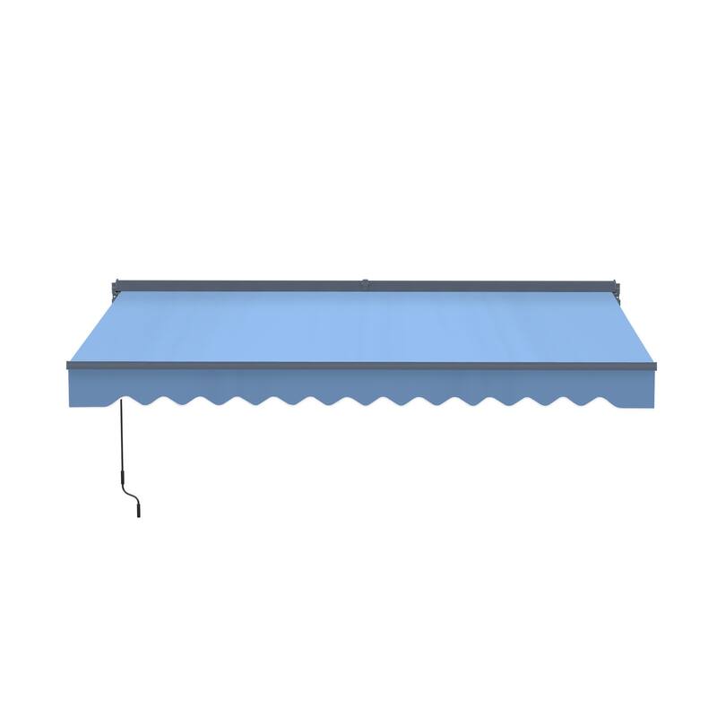 ALEKO Moroccan Semi-Cassette Motorized Patio Awning - Sky Blue - 12 x 10 Feet