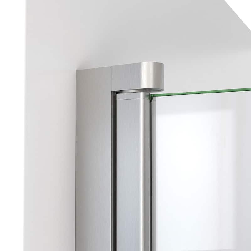 DreamLine Aqua-Q Fold 36 in. W x 58 in. H Frameless Bi-Fold Tub Door in Brushed Nickel
