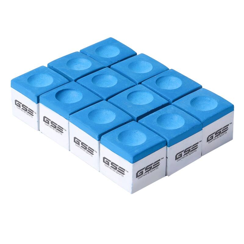 GSE™ 12-Pack Billiard/Pool Cue Chalks, Billiard Pool Table Accessories - Blue