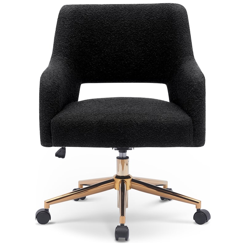 Boucle Upholstered Office/ Desk Chair - Swivel/ Adjustable Height (Set of 2)