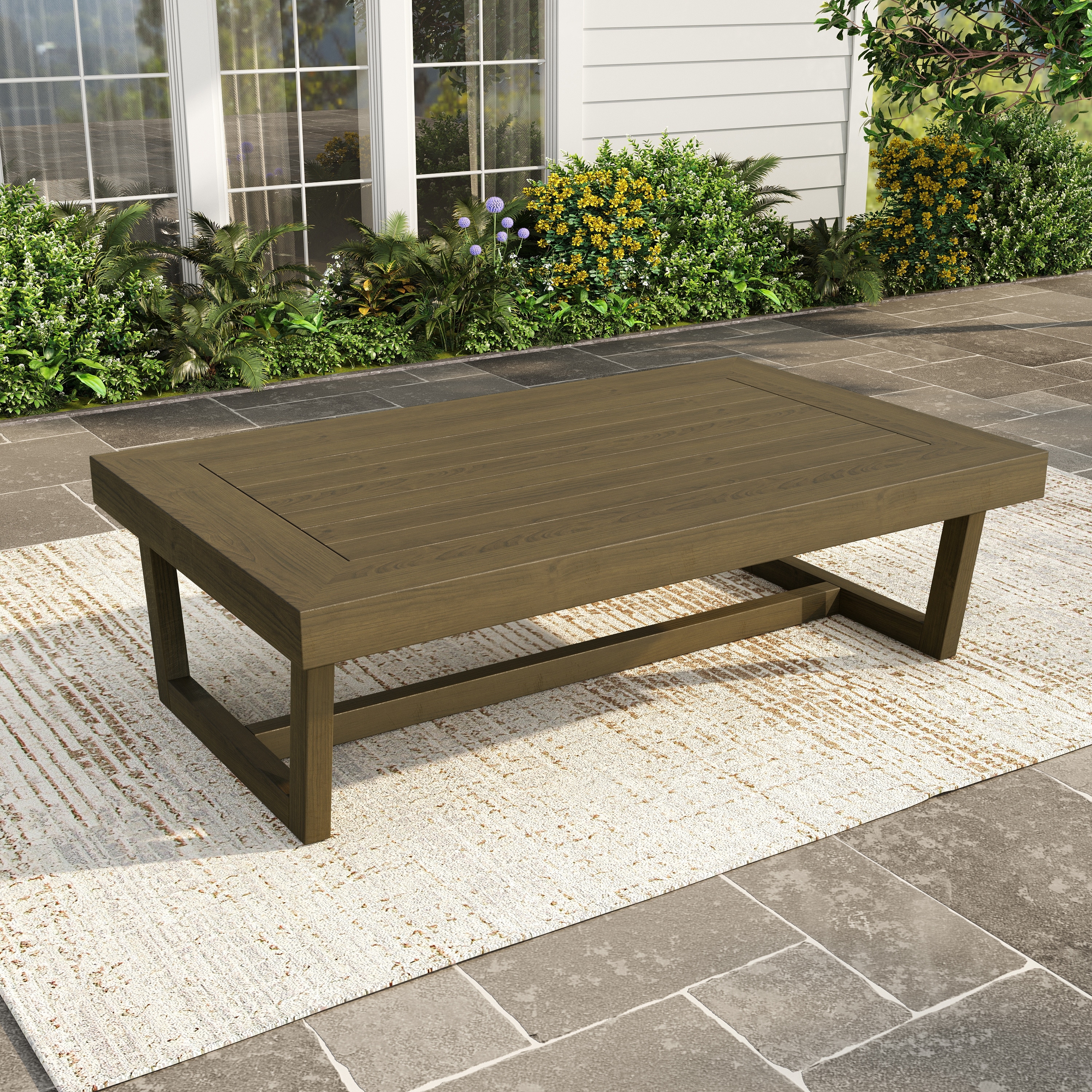 Rectangular Teak Outdoor Coffee Table for Patio