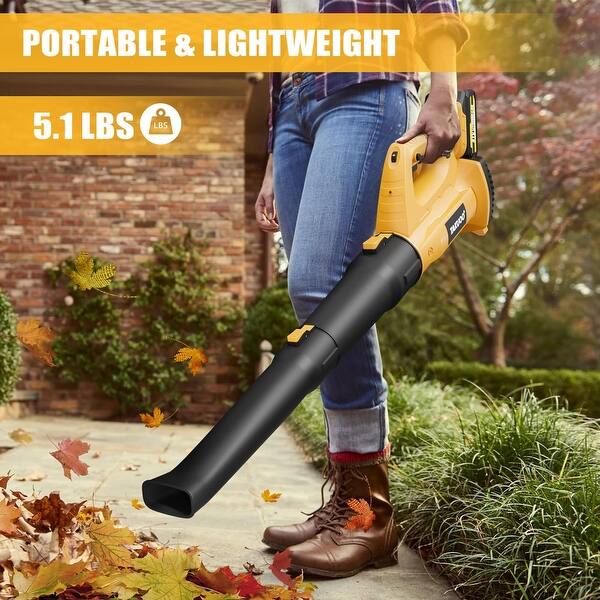 Cordless Leaf Blower, 450CFM 150MPH 6 Speed Electric Leaf Blower  display picture 1