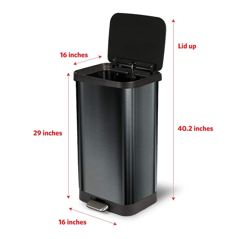 Glad Pewter Stainless Steel Step-on Kitchen Trash Can