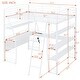preview thumbnail 3 of 18, Full Size Loft Bed with 4 Layers of Shelves, L-shaped Desk, White