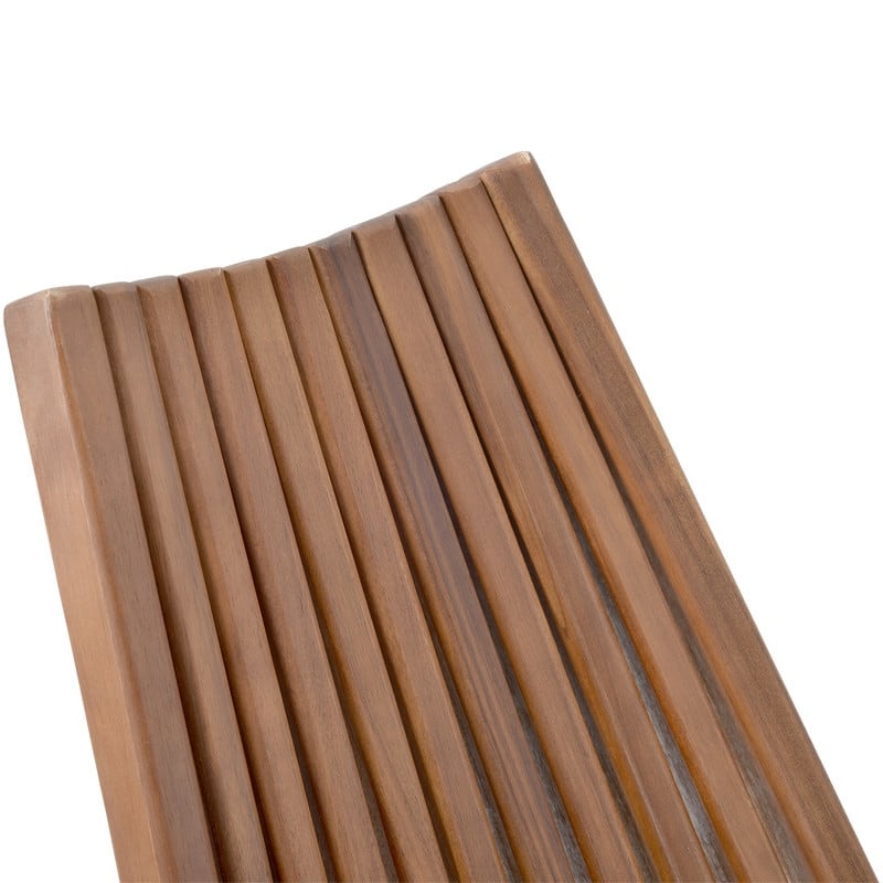 No Assembly Folding Acacia Wood Chair - Stylish Indoor Outdoor Relaxing Chair