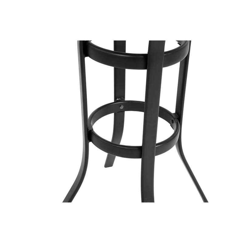 Rattan Bar Stools with Glass Table, 3-Piece Patio Set for Balcony, Garden, and Outdoor Spaces