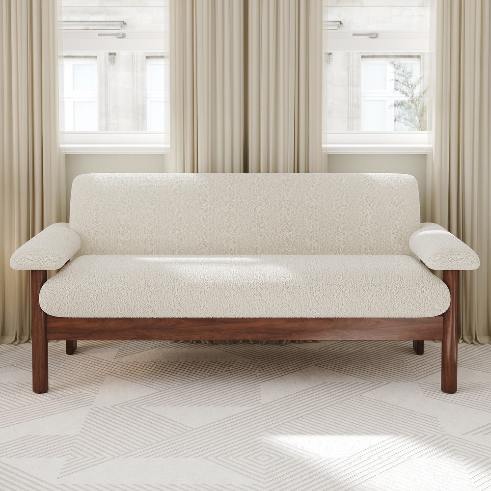 Christopher Knight Home - Arlo Modern Upholstered 2-Seater Loveseat with Armrest Pillows and Rubberwood Frame