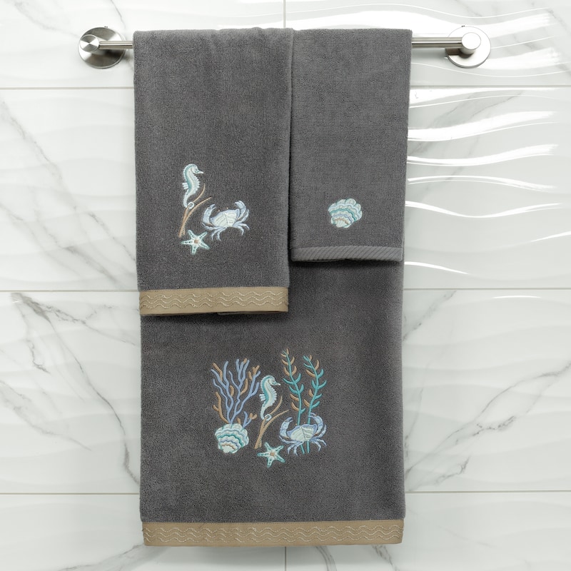 Authentic Hotel and Spa Turkish Cotton Aaron 3PC Embellished Towel Set