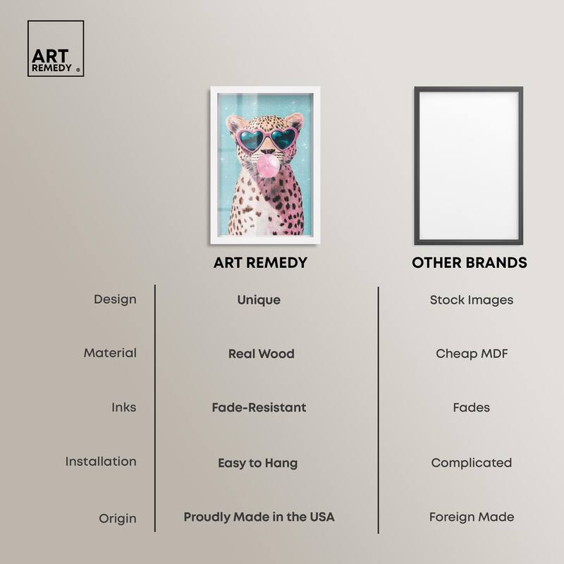 Pastel Cheetah Bubblegum Shadowbox by Art Remedy
